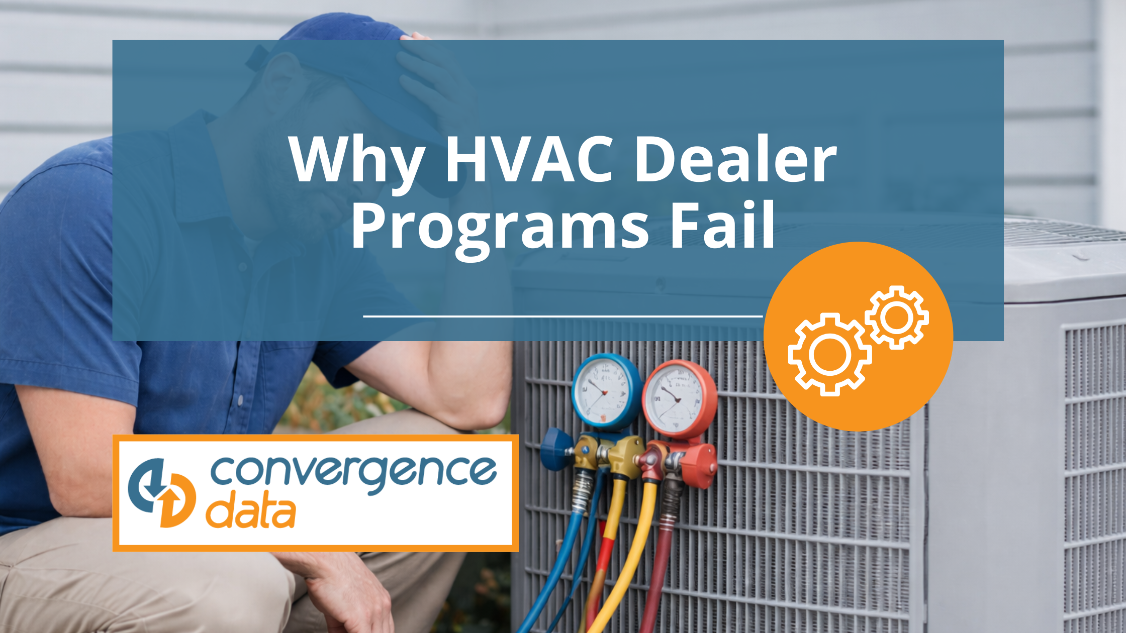 HVAC technician and analytics graphic representing HVAC dealer program insights