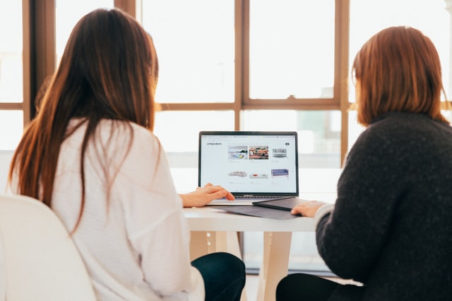 Women working on a computer